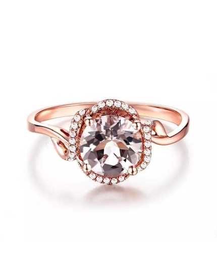 Morganite Ring, 10k Rose Gold Ring, Pink Morganite Ring, Engagement Ring, Wedding Ring, Luxury Ring, Ring/Band, Round Cut Ring | Save 33% - Rajasthan Living 3