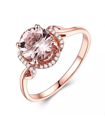 Morganite Ring, 10k Rose Gold Ring, Pink Morganite Ring, Engagement Ring, Wedding Ring, Luxury Ring, Ring/Band, Round Cut Ring | Save 33% - Rajasthan Living