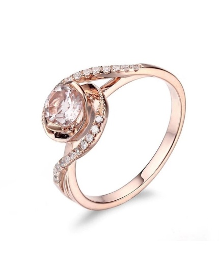 Morganite Ring, 14k Rose Gold Ring, Pink Morganite Ring, Engagement Ring, Wedding Ring, Luxury Ring, Ring/Band, Round Cut Ring | Save 33% - Rajasthan Living 3