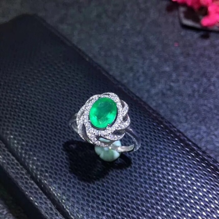 Natural Emerald & Cubic Zirconia Woman Ring, 925 Sterling Silver, Emerald Ring, Statement Ring, Engagement and Wedding Ring | Save 33% - Rajasthan Living 7