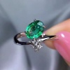 Natural Emerald & Cubic Zirconia Woman Ring, 925 Sterling Silver, Emerald Ring, Statement Ring, Engagement and Wedding Ring | Save 33% - Rajasthan Living 12