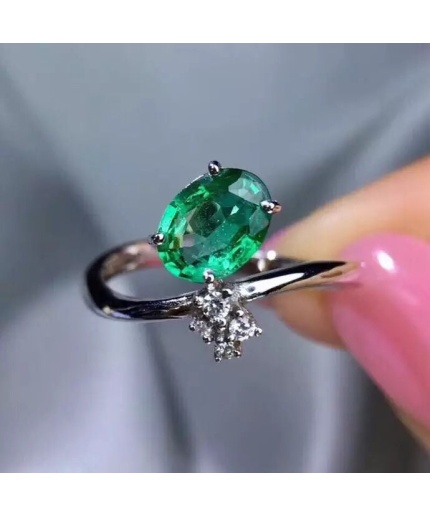 Natural Emerald & Cubic Zirconia Woman Ring, 925 Sterling Silver, Emerald Ring, Statement Ring, Engagement and Wedding Ring | Save 33% - Rajasthan Living 3