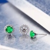 Lab Emerald Studs Earrings, 925 Sterling Silver, Emerald Studs Earrings, Emerald Silver Earrings, Luxury Earrings, Round Cut Stone Earrings | Save 33% - Rajasthan Living 9