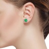 Lab Emerald Studs Earrings, 925 Sterling Silver, Emerald Studs Earrings, Emerald Silver Earrings, Luxury Earrings, Round Cut Stone Earrings | Save 33% - Rajasthan Living 10