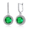 Lab Emerald Drop Earrings, 925 Sterling Silver, Emerald Drop Earrings, Emerald Silver Earrings, Luxury Earrings, Round Cut Stone Earrings | Save 33% - Rajasthan Living 7