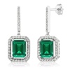 Lab Emerald Drop Earrings, 925 Sterling Silver, Emerald Drop Earrings, Emerald Silver Earrings, Luxury Earrings, Emerald Cut Stone Earrings | Save 33% - Rajasthan Living 8