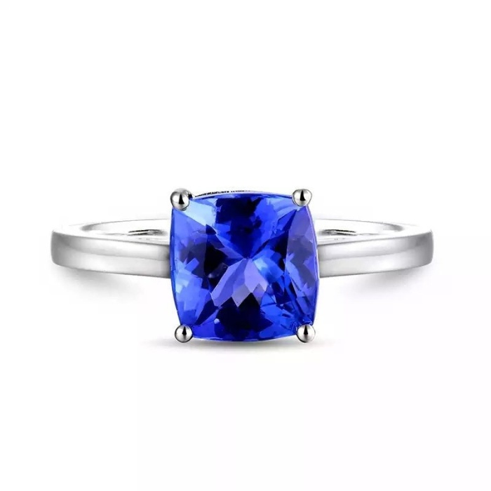 Natural Tanzanite Ring, 18k Solid White Gold Engagement Ring, Wedding Ring, Tanzanite Ring, luxury Ring, soliture Ring, Cushion cut Ring | Save 33% - Rajasthan Living 5