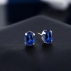 Lab Sapphire Studs Earrings, 925 Sterling Silver, Sapphire Earrings, Sapphire Silver Earrings, Luxury Earrings, Ovel Cut Stone Earrings | Save 33% - Rajasthan Living 10