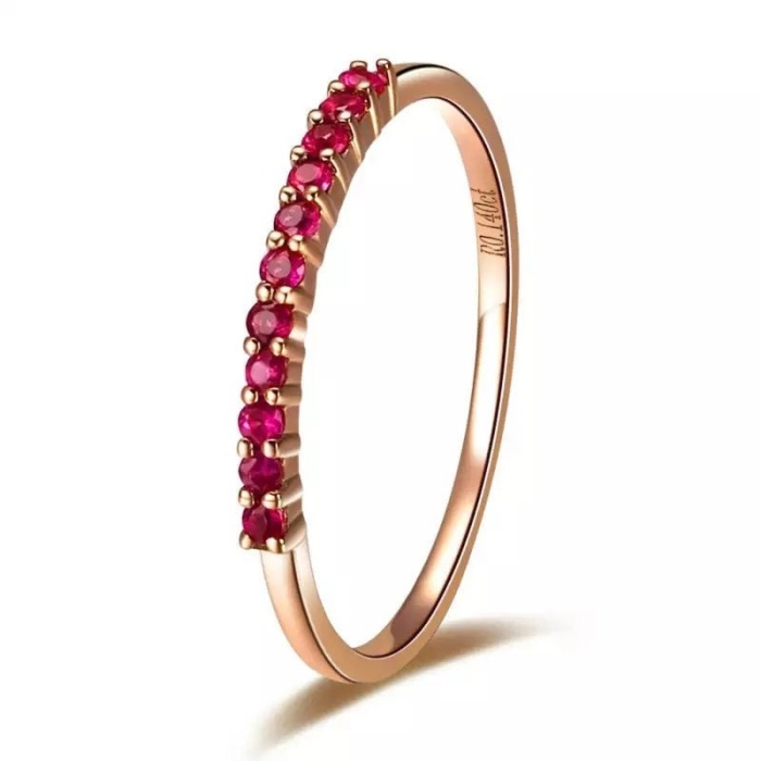 Natural Ruby Ring, 18k Solid Rose Gold Engagement Ring, Wedding Ring, Luxury Ring, Ring/Band, Round Cut Ring | Save 33% - Rajasthan Living 5