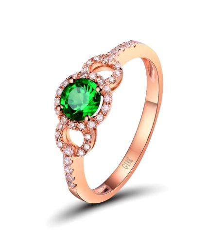 Natural Tsavorite Ring, 18k Rose Gold Ring, Tsavorite Ring, Engagement Ring, Wedding Ring, Luxury Ring, Ring/Band, Round Cut Ring | Save 33% - Rajasthan Living