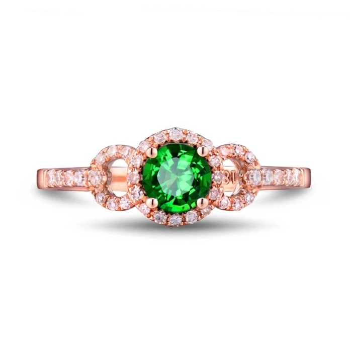 Natural Tsavorite Ring, 18k Rose Gold Ring, Tsavorite Ring, Engagement Ring, Wedding Ring, Luxury Ring, Ring/Band, Round Cut Ring | Save 33% - Rajasthan Living 7