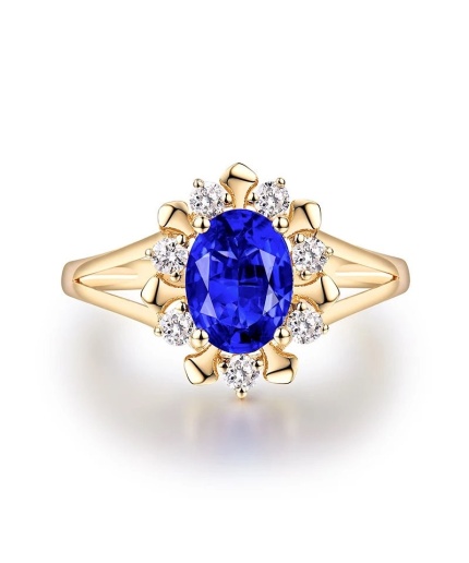 Natural Tanzanite Ring, 14k Solid Yellow Gold Engagement Ring, Wedding Ring, Tanzanite Ring, luxury Ring, soliture Ring, Oval cut Ring | Save 33% - Rajasthan Living 3