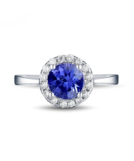 Natural Tanzanite Ring, 18k Solid White Gold Engagement Ring, Wedding Ring, Tanzanite Ring, luxury Ring, soliture Ring, Round cut Ring | Save 33% - Rajasthan Living 3