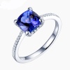 Natural Tanzanite Ring, 14k Solid White Gold Engagement Ring, Wedding Ring, Tanzanite Ring, luxury Ring, soliture Ring, Cushion cut Ring | Save 33% - Rajasthan Living 11