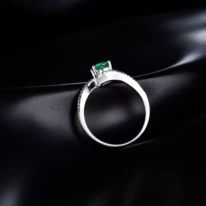 Natural Emerald Ring, 18k Solid White Gold Engagement Ring, Wedding Ring, Emerald Ring, Luxury Ring, Ring/Band, Oval Cut Ring | Save 33% - Rajasthan Living 9