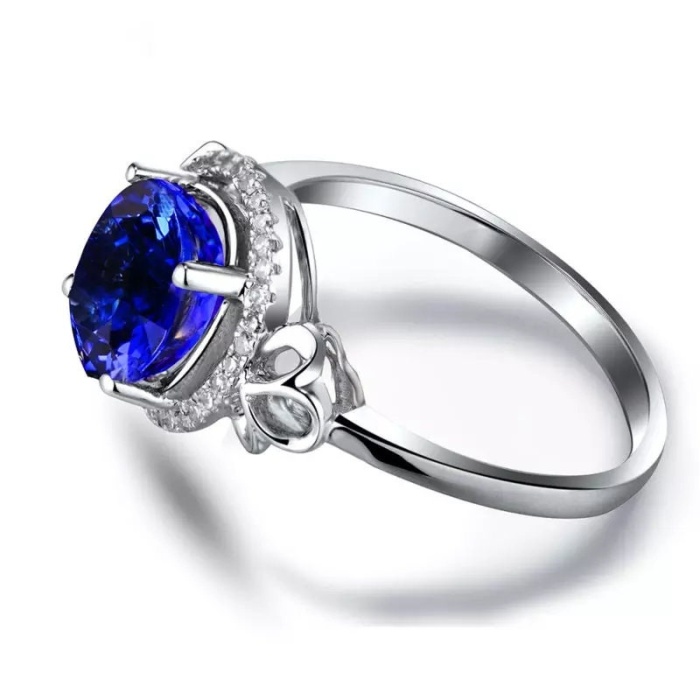 Natural Tanzanite Ring, 18k Solid White Gold Engagement Ring, Wedding Ring, Tanzanite Ring, luxury Ring, soliture Ring, Oval cut Ring | Save 33% - Rajasthan Living 6