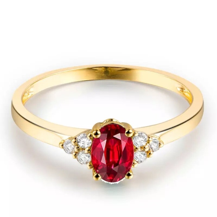 Natural Ruby Ring, 18k Solid Yellow Gold Engagement Ring, Wedding Ring, Luxury Ring, Ring/Band, Oval Cut Ring | Save 33% - Rajasthan Living 7