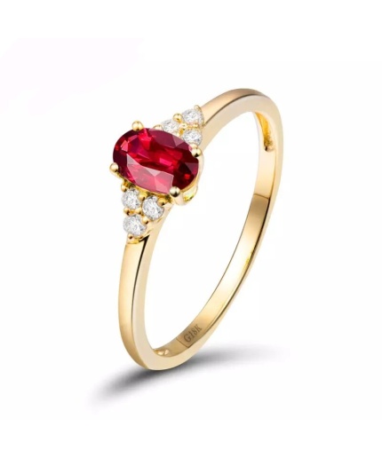 Natural Ruby Ring, 18k Solid Yellow Gold Engagement Ring, Wedding Ring, Luxury Ring, Ring/Band, Oval Cut Ring | Save 33% - Rajasthan Living