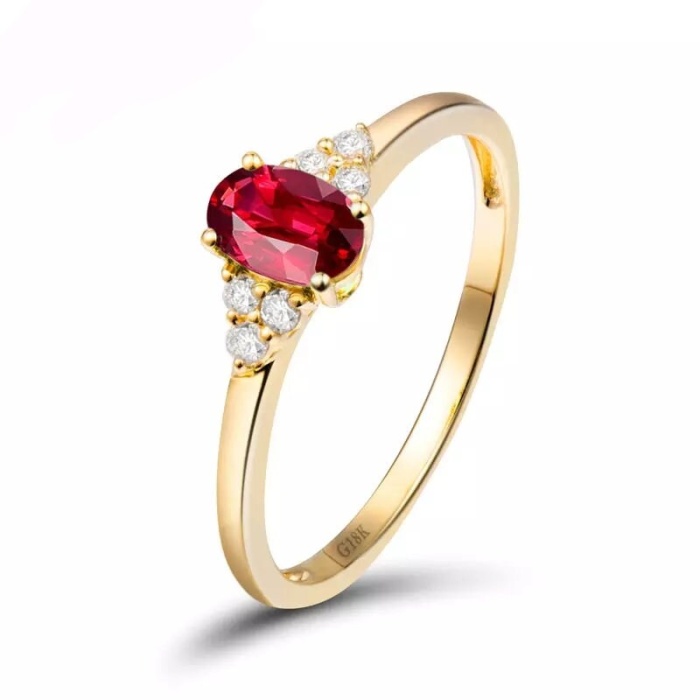 Natural Ruby Ring, 18k Solid Yellow Gold Engagement Ring, Wedding Ring, Luxury Ring, Ring/Band, Oval Cut Ring | Save 33% - Rajasthan Living 5