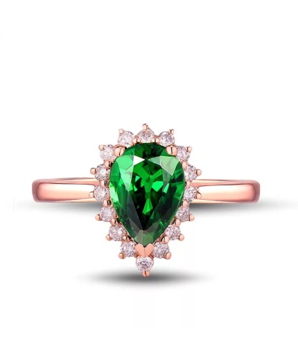 Natural Tsavorite Ring, 18k Rose Gold Ring, Tsavorite Ring, Engagement Ring, Wedding Ring, Luxury Ring, Ring/Band, Pear Cut Ring | Save 33% - Rajasthan Living 3