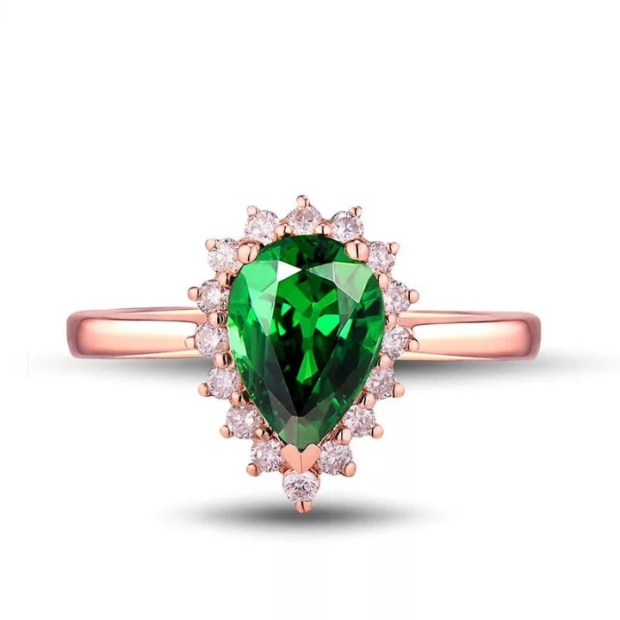 Natural Tsavorite Ring, 18k Rose Gold Ring, Tsavorite Ring, Engagement Ring, Wedding Ring, Luxury Ring, Ring/Band, Pear Cut Ring | Save 33% - Rajasthan Living 6