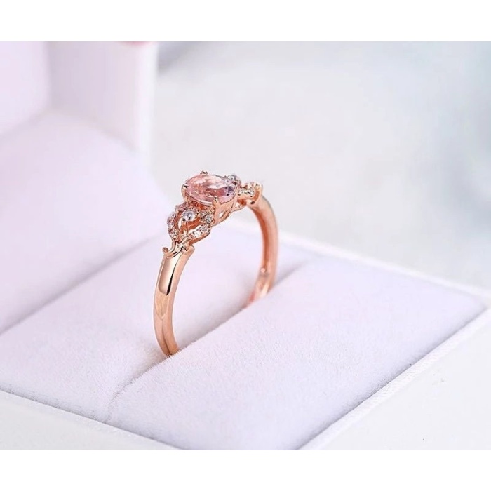 Morganite Ring, 14k Rose Gold Ring, Pink Morganite Ring, Engagement Ring, Wedding Ring, Luxury Ring, Ring/Band, Oval Cut Ring | Save 33% - Rajasthan Living 8