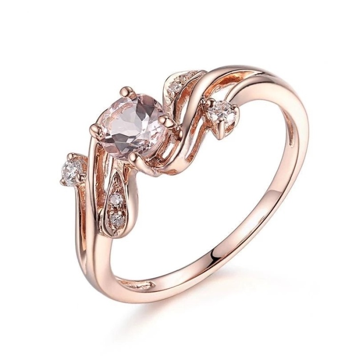 Morganite Ring, 14k Rose Gold Ring, Pink Morganite Ring, Engagement Ring, Wedding Ring, Luxury Ring, Ring/Band, Round Cut Ring | Save 33% - Rajasthan Living 6