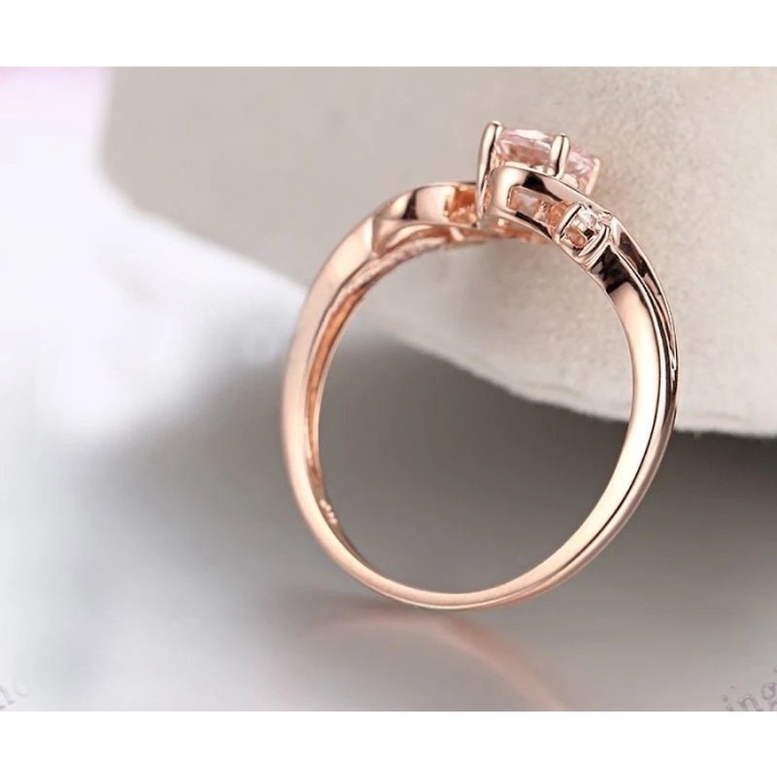 Morganite Ring, 14k Rose Gold Ring, Pink Morganite Ring, Engagement Ring, Wedding Ring, Luxury Ring, Ring/Band, Round Cut Ring | Save 33% - Rajasthan Living 9