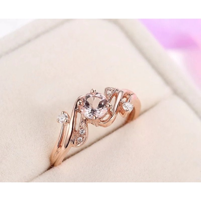 Morganite Ring, 14k Rose Gold Ring, Pink Morganite Ring, Engagement Ring, Wedding Ring, Luxury Ring, Ring/Band, Round Cut Ring | Save 33% - Rajasthan Living 8