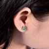 Natural Emerald Studs Earrings, 18k White Gold, Emerald Studs Earrings, Emerald Silver Earrings, Luxury Earrings, Ovel Cut Stone Earrings | Save 33% - Rajasthan Living 13