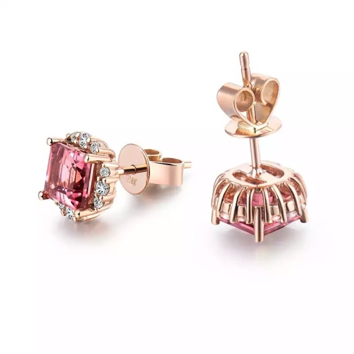 Natural Tourmaline Earrings, 925 Sterling Silver, Tourmaline Studs Earrings, Tourmaline Earrings, Luxury Earrings, Princess cut Earrings | Save 33% - Rajasthan Living 9