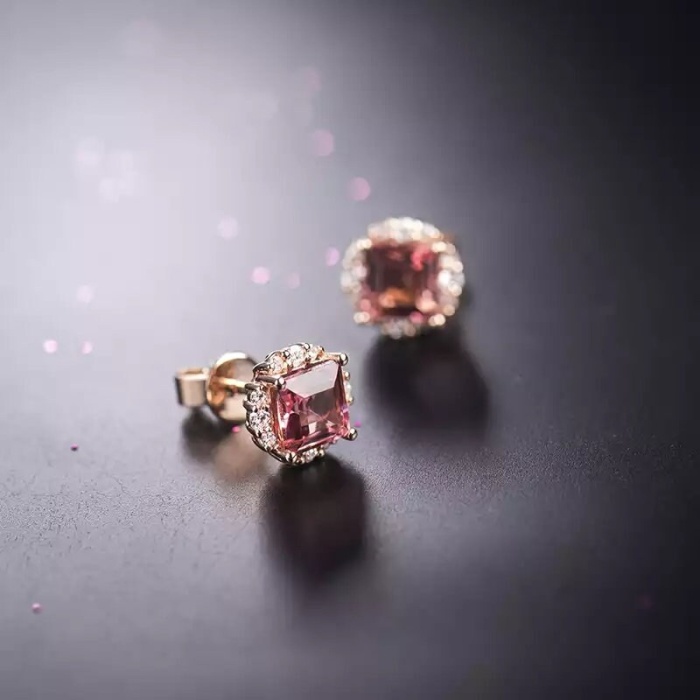 Natural Tourmaline Earrings, 925 Sterling Silver, Tourmaline Studs Earrings, Tourmaline Earrings, Luxury Earrings, Princess cut Earrings | Save 33% - Rajasthan Living 10