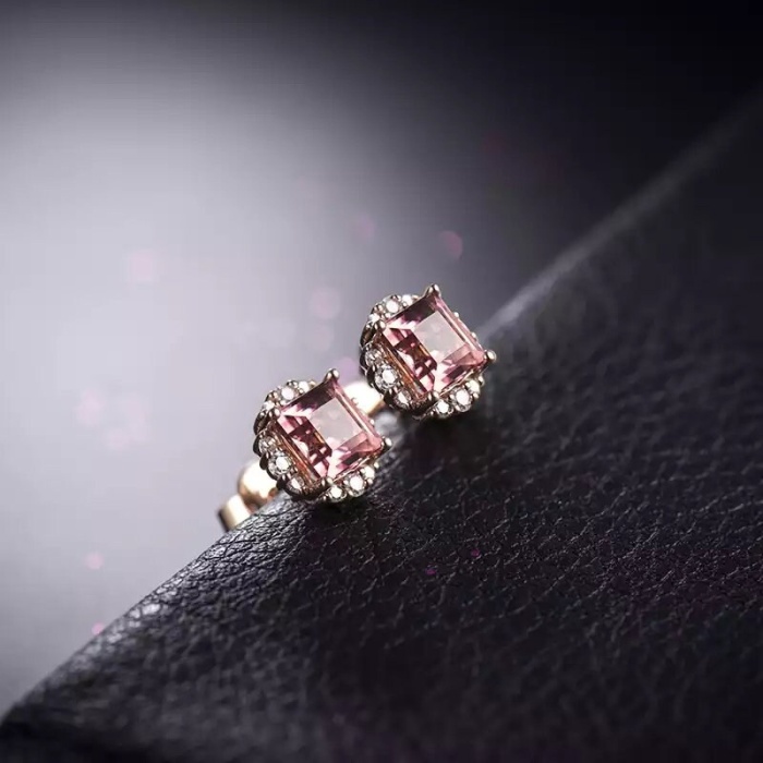 Natural Tourmaline Earrings, 925 Sterling Silver, Tourmaline Studs Earrings, Tourmaline Earrings, Luxury Earrings, Princess cut Earrings | Save 33% - Rajasthan Living 8