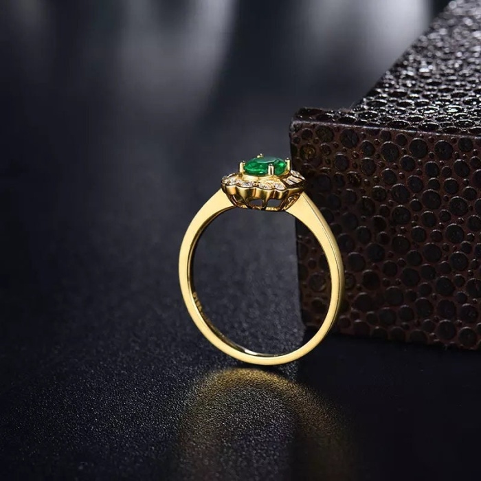 Natural Emerald Ring, 14k Solid Yellow Gold Engagement Ring, Wedding Ring, Emerald Ring, Luxury Ring, Ring/Band, Oval Cut Ring | Save 33% - Rajasthan Living 8