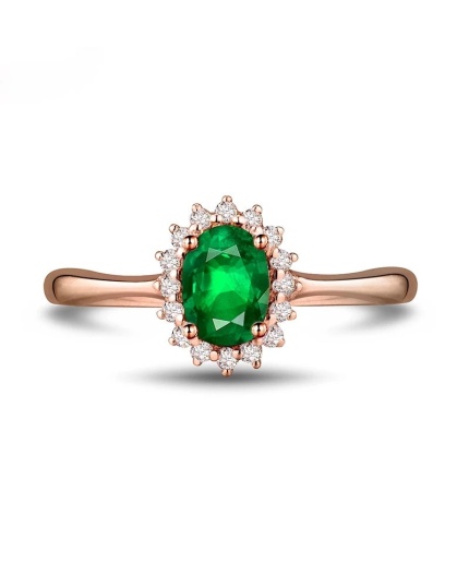 Natural Emerald Ring, 18k Solid Rose Gold Engagement Ring, Diamond Ring, Wedding Ring, Emerald Ring, Luxury Ring, Ring/Band, Oval Cut Ring | Save 33% - Rajasthan Living 3