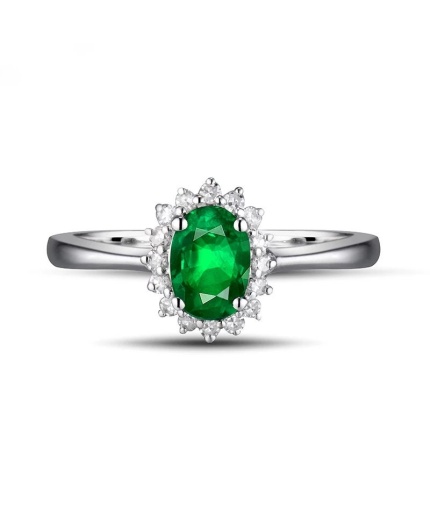 Natural Emerald Ring, 18k Solid White Gold Engagement Ring, Wedding Ring, Emerald Ring, Luxury Ring, Ring/Band, Oval Cut Ring | Save 33% - Rajasthan Living 3