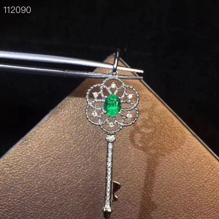 Natural Emerald Pendant, Engagement Pendent, Emerald Silver Pendent, Woman Pendant, Pendant Necklace, Luxury Pendent, Oval Cut Stone Pendent | Save 33% - Rajasthan Living 9