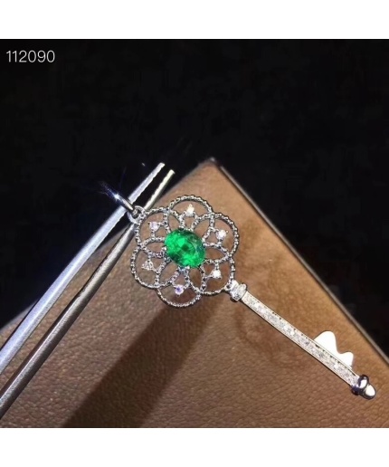 Natural Emerald Pendant, Engagement Pendent, Emerald Silver Pendent, Woman Pendant, Pendant Necklace, Luxury Pendent, Oval Cut Stone Pendent | Save 33% - Rajasthan Living