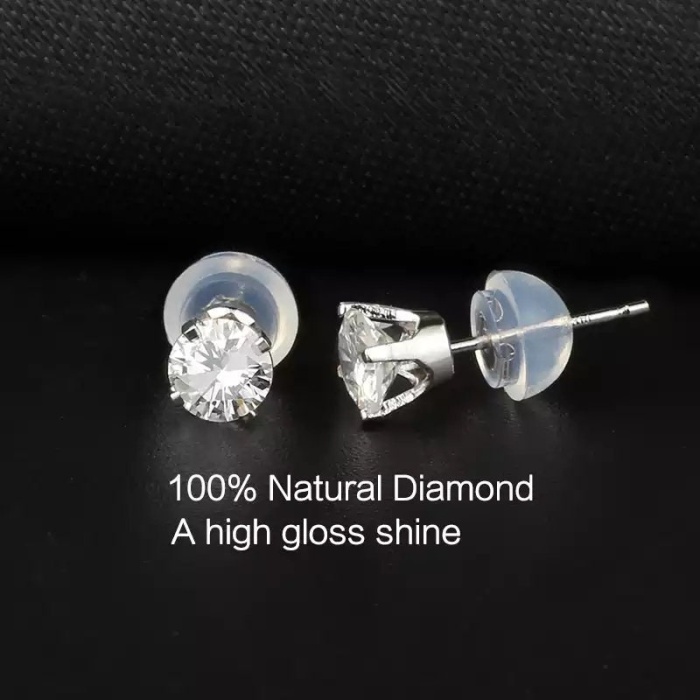 Natural Diamond Studs Earrings, 14k White Gold, Diamond Studs Earrings, Stud Earrings, Diamond Earrings, Luxury Earrings, Round Earrings | Save 33% - Rajasthan Living 8