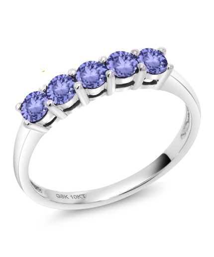 Natural Tanzanite Ring, 10k White Gold Engagement Ring, Tanzanite Ring, Wedding Ring, luxury Ring, soliture Ring, Round cut Ring | Save 33% - Rajasthan Living 3