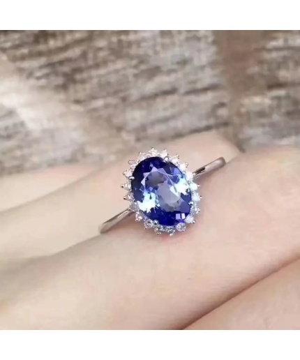 Natural Tanzanite Ring, 925 Sterling Sliver Engagement Ring, Tanzanite Ring, Wedding Ring, luxury Ring, soliture Ring, Ovel cut Ring | Save 33% - Rajasthan Living