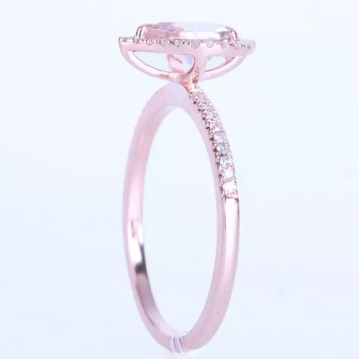 Morganite Ring, 10k Rose Gold Ring, Pink Morganite Ring, Engagement Ring, Wedding Ring, Luxury Ring, Ring/Band, Pear Cut Ring | Save 33% - Rajasthan Living 9