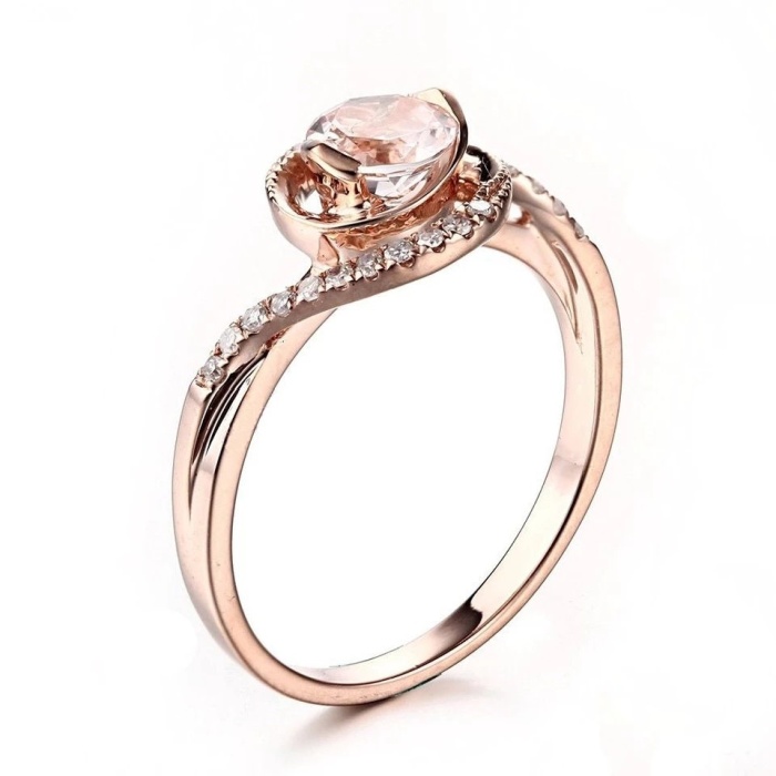 Morganite Ring, 14k Rose Gold Ring, Pink Morganite Ring, Engagement Ring, Wedding Ring, Luxury Ring, Ring/Band, Round Cut Ring | Save 33% - Rajasthan Living 10