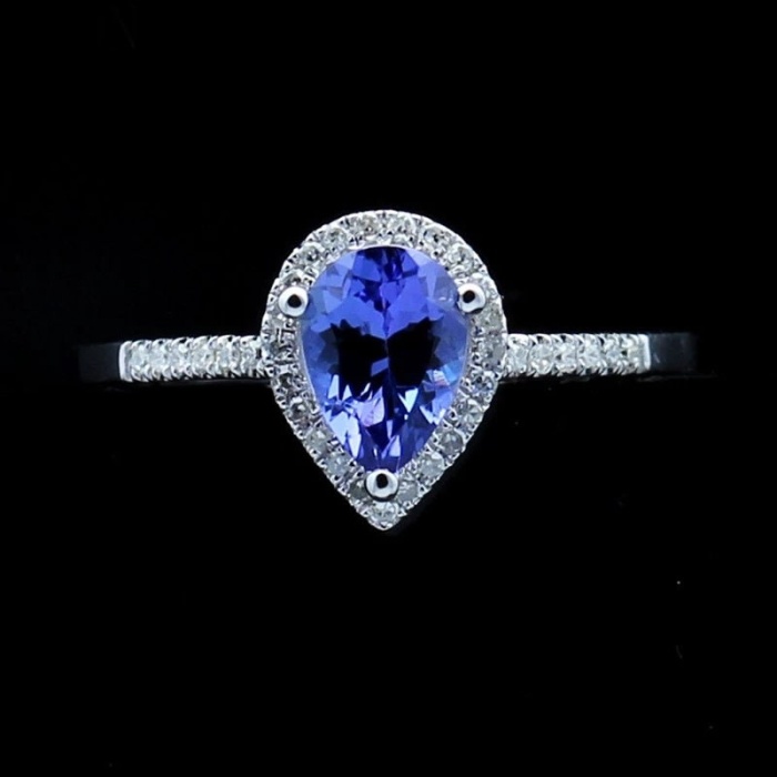 Natural Tanzanite Ring, 10k Solid White Gold Engagement Ring, Wedding Ring, Tanzanite Ring, luxury Ring, soliture Ring, Pear cut Ring | Save 33% - Rajasthan Living 5