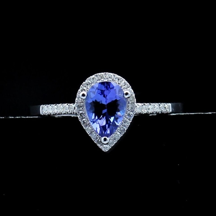 Natural Tanzanite Ring, 10k Solid White Gold Engagement Ring, Wedding Ring, Tanzanite Ring, luxury Ring, soliture Ring, Pear cut Ring | Save 33% - Rajasthan Living 7