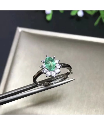 Natural Emerald & Cubic Zirconia Woman Ring, 925 Sterling Silver, Emerald Ring, Statement Ring, Engagement and Wedding Ring | Save 33% - Rajasthan Living 3