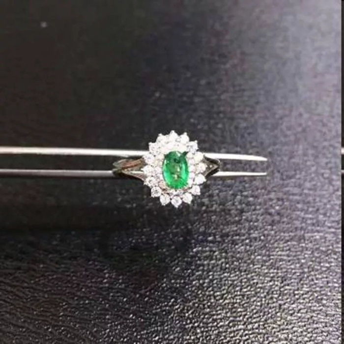 Natural Emerald & Cubic Zirconia Woman Ring, 925 Sterling Silver, Emerald Ring, Statement Ring, Engagement and Wedding Ring | Save 33% - Rajasthan Living 6