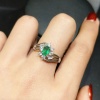 Natural Emerald & Cubic Zirconia Woman Ring, 925 Sterling Silver, Emerald Ring, Statement Ring, Engagement and Wedding Ring | Save 33% - Rajasthan Living 8