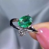 Natural Emerald & Cubic Zirconia Woman Ring, 925 Sterling Silver, Emerald Ring, Statement Ring, Engagement and Wedding Ring | Save 33% - Rajasthan Living 16