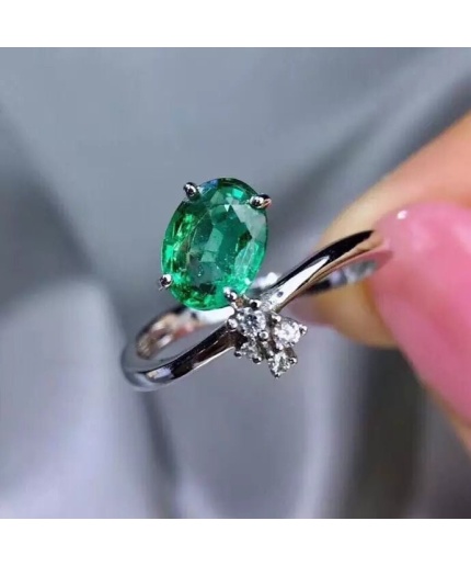 Natural Emerald & Cubic Zirconia Woman Ring, 925 Sterling Silver, Emerald Ring, Statement Ring, Engagement and Wedding Ring | Save 33% - Rajasthan Living